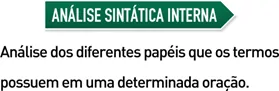 Análise Sintática Interna Análise Sintática Interna