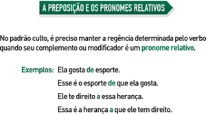 A preposição e os pronomes relativos